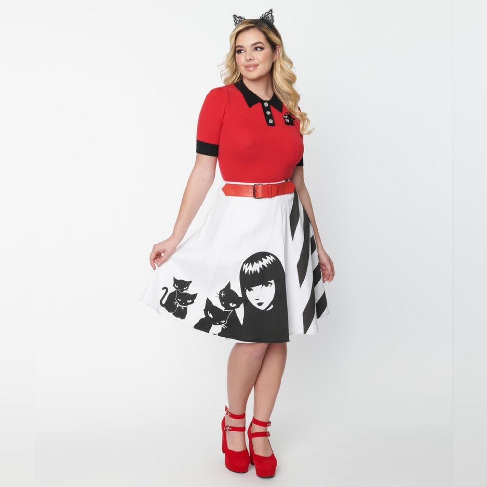 RARE Unique Vintage x Emily the Strange Good Nightmares Swing Wrap Skirt